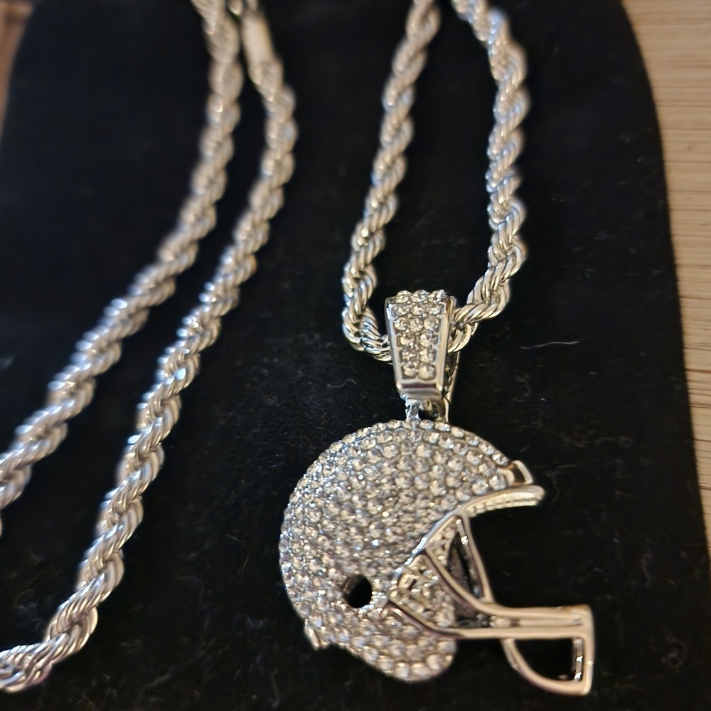 NWOT SS Football necklace